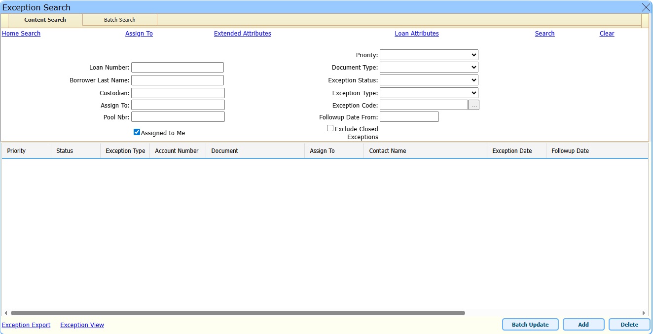 Loan Exception Tracking